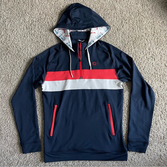 Swannies Ski Print Colorblock Half Zip Hoodie - Picture 1 of 10